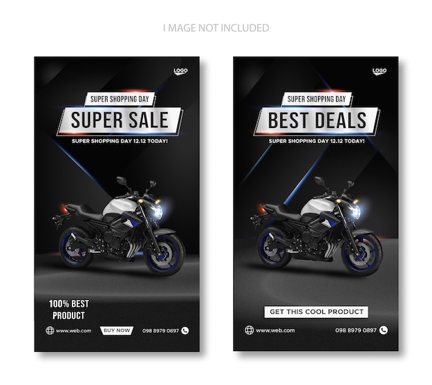 Premium Vector | Motorcycle sale promo instagram and facebook stories