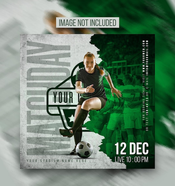 Premium PSD | Soccer match sports event social media post