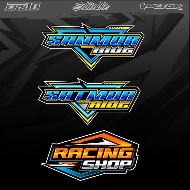 Premium Vector | Automotive racing sticker pack design vector editable